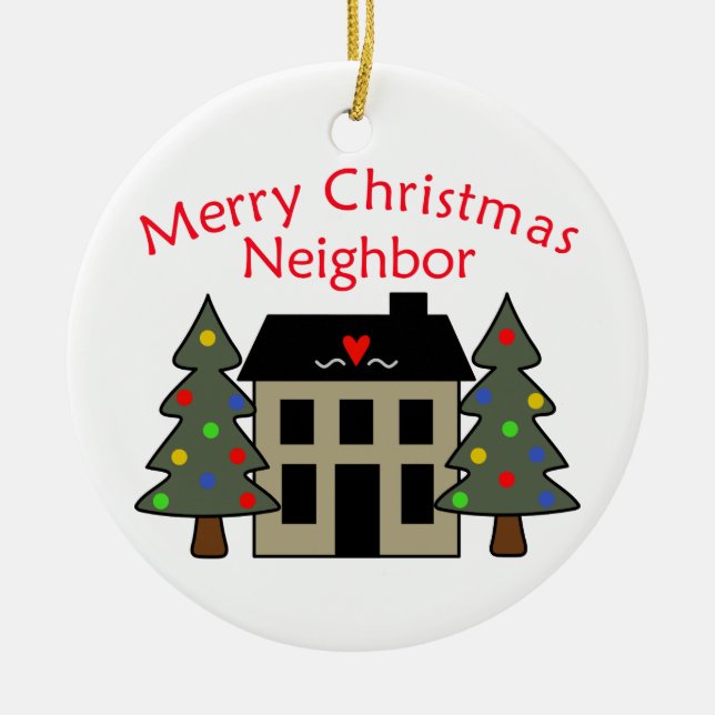 Merry Christmas Ceramic Ornament (Front)