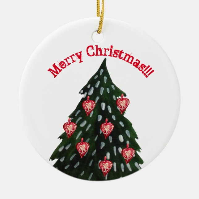 Merry Christmas Ceramic Ornament (Front)