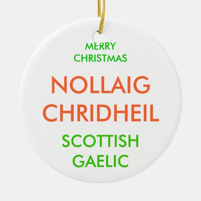 MERRY CHRISTMAS, CERAMIC ORNAMENT (Front)