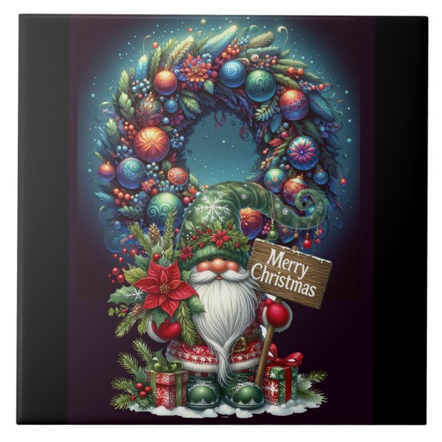 MERRY CHRISTMAS CERAMIC TILE (Front)
