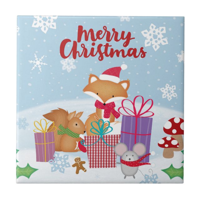Merry Christmas Ceramic Tile (Front)