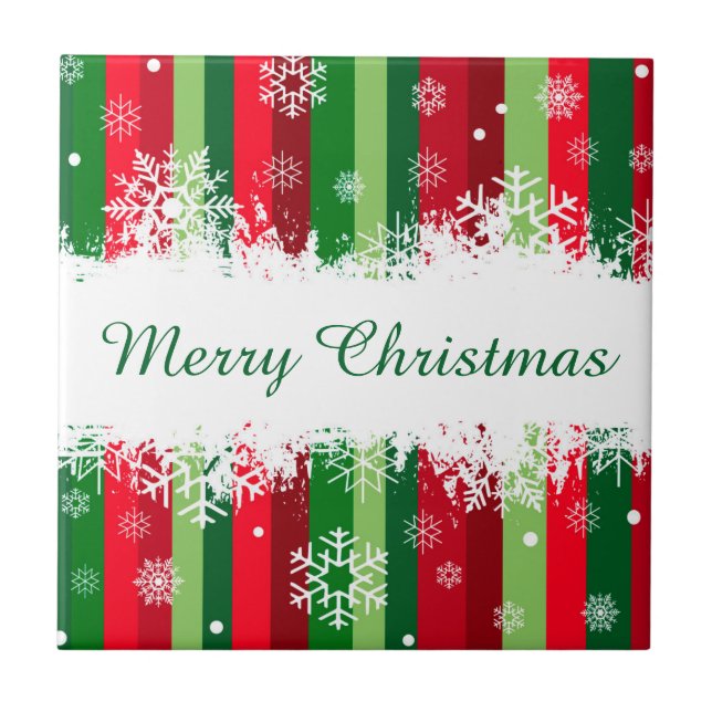 Merry Christmas Ceramic Tile (Front)