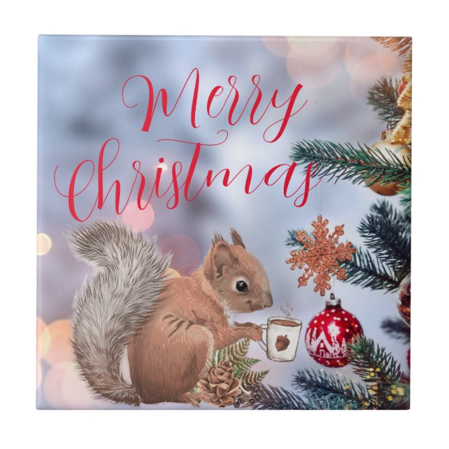 Merry Christmas Ceramic Tile (Front)