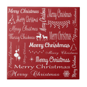 Merry Christmas Ceramic Tile