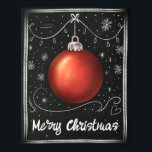 Merry Christmas Chalkboard Customizable Festive Poster<br><div class="desc">Home decor Merry Christmas chalkboard customizable poster featuring personalizable text,  festive red bauble on a chic black and white hand drawn chalkboard background with snowflakes and snow. The perfect festive Christmas poster for decorating your home.</div>