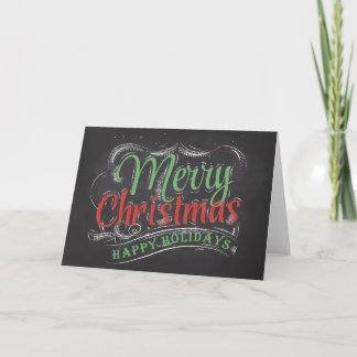 Merry Christmas Chalkboard Folded Greeting Card