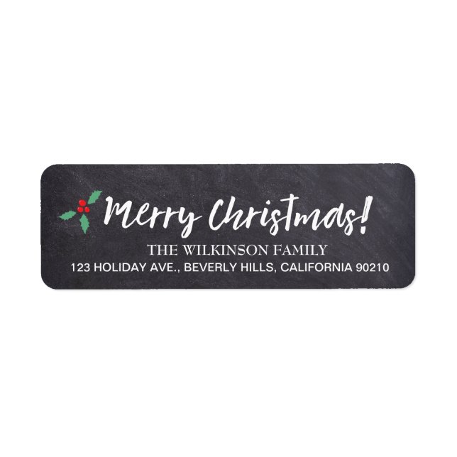 Merry Christmas •Chalkboard • Handlettering Label (Front)