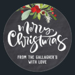 Merry Christmas, Chalkboard Lettering Sticker<br><div class="desc">Personalize these "Merry Christmas" holiday stickers to embellish all your holiday gift wrapping and packaging for baked treats. 
©2022 Copyright,  Dio Perez</div>
