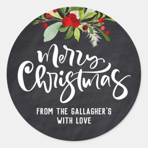 Merry Christmas Chalkboard Lettering Sticker