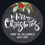 Merry Christmas, Chalkboard Lettering Sticker<br><div class="desc">Personalize these "Merry Christmas" holiday stickers to embellish all your holiday gift wrapping and packaging for baked treats. 
©2022 Copyright,  Dio Perez</div>