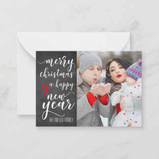 Merry Christmas Chalkboard Photo Greeting Card