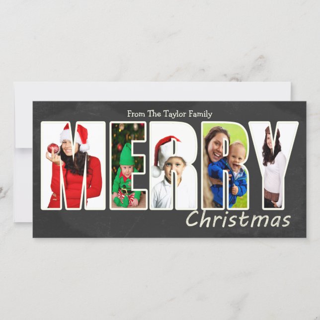 Merry Christmas Chalkboard Photo Template (Front)