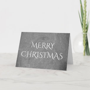 Merry Christmas Chalkboard Typography Black White Holiday Card