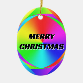 MERRY CHRISTMAS (Change the Words) Ceramic Ornament