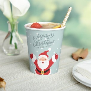 Merry Christmas Cheerful Santa   Paper Cup
