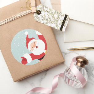 Merry Christmas Cheerful Santa Sticker Seal