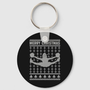 Merry Christmas Cheerleading Girl Lover Ugly Xmas Keychain