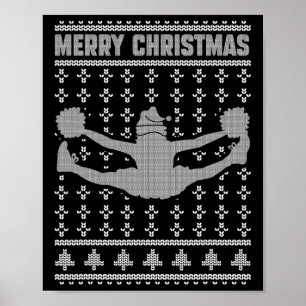 Merry Christmas Cheerleading Girl Lover Ugly Xmas Poster