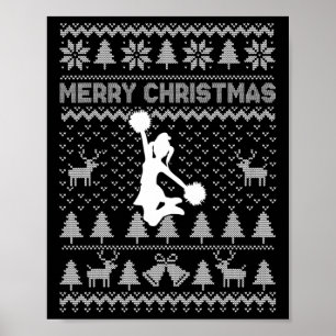 Merry Christmas Cheerleading Girl Lover Ugly Xmas Poster