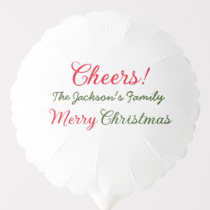 merry christmas cheers add family name text photo balloon