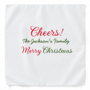 merry christmas cheers add family name text photo bandana