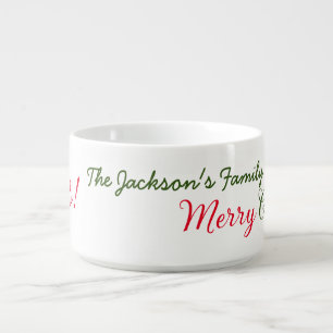 merry christmas cheers add family name text photo bowl
