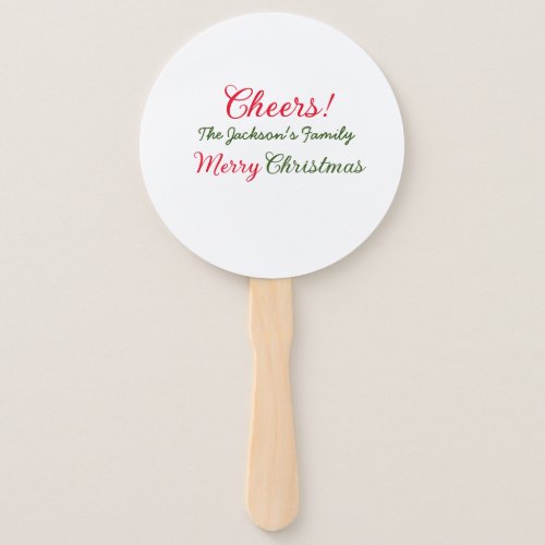 merry christmas cheers add family name text photo  hand fan