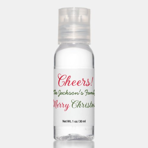 merry christmas cheers add family name text photo  hand sanitizer