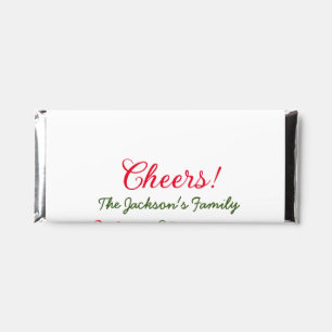 merry christmas cheers add family name text photo hershey bar favors