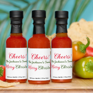 merry christmas cheers add family name text photo hot sauces