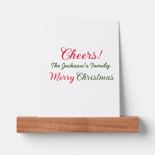merry christmas cheers add family name text photo  picture ledge