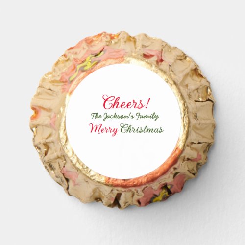 merry christmas cheers add family name text photo  reeses peanut butter cups