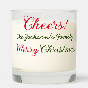 merry christmas cheers add family name text photo scented candle