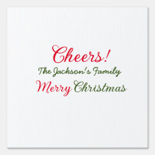 merry christmas cheers add family name text photo  sign
