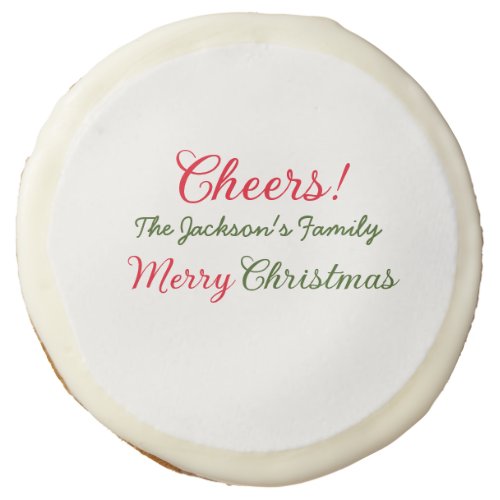 merry christmas cheers add family name text photo  sugar cookie