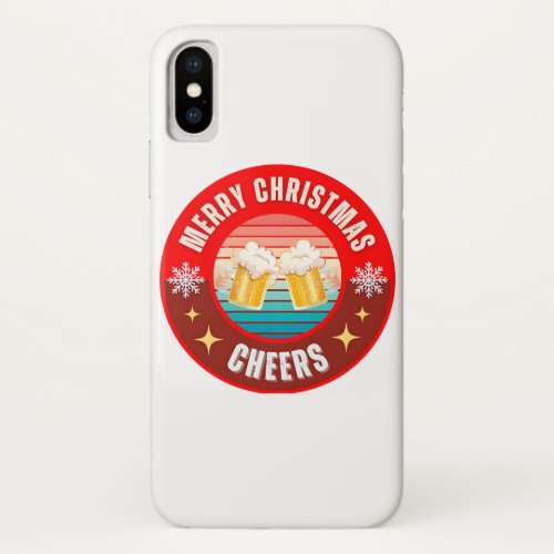 Merry Christmas Cheers iPhone X Case