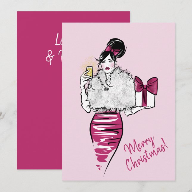 Merry Christmas Cheers Holiday Card (Front/Back)
