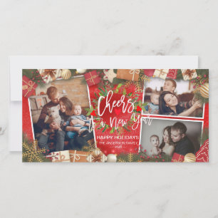 Merry Christmas Cheers to a New Year Holiday Photo Card