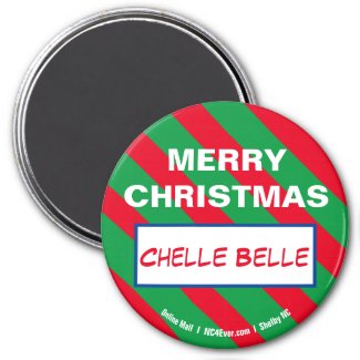 MERRY CHRISTMAS Chelle Belle Magnet
