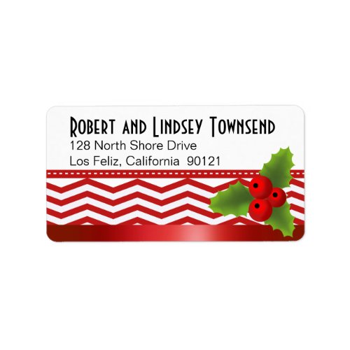 Merry Christmas Chevron Label