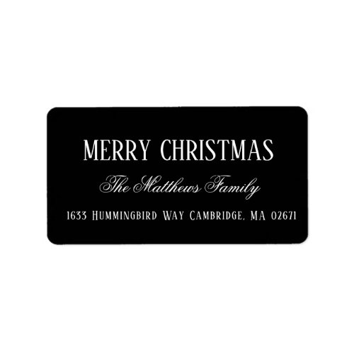 Merry Christmas Chic Hand Lettered Holiday Label
