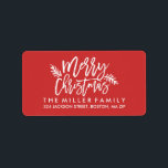 Merry Christmas Chic Hand Lettered Holiday Label<br><div class="desc">Make a stunning statement this holiday season with this stylish holiday address label featuring "Merry Christmas" in a chic script font. Click the customize it button for advanced editing options and to customize the background color. Shop our online store for more pieces in this design!</div>
