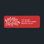 Merry Christmas Chic Hand Lettered Holiday Label<br><div class="desc">Make a stunning statement this holiday season with this stylish holiday return address label featuring "Merry Christmas" in a chic script font. Click the customize it button for advanced editing options and to customize the background color. Shop our online store for more pieces in this design!</div>