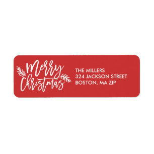 Merry Christmas Chic Hand Lettered Holiday Label