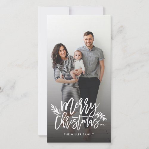 Merry Christmas Chic Hand Lettered Holiday Photo