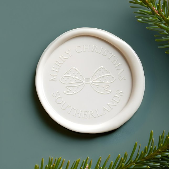Merry Christmas Chic Holiday Polka Dot Bow Wax Seal Sticker (Merry Christmas Chic Holiday Polka Dot Bow Wax Seal Sticker)