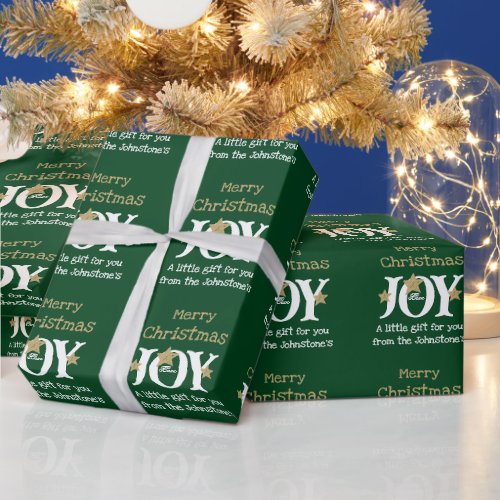 Merry Christmas Chic Script Green Christmas Gift Wrapping Paper