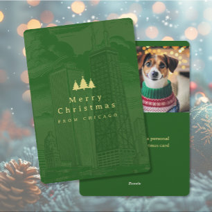 Merry Christmas Chicago Flat Holiday Photo Card
