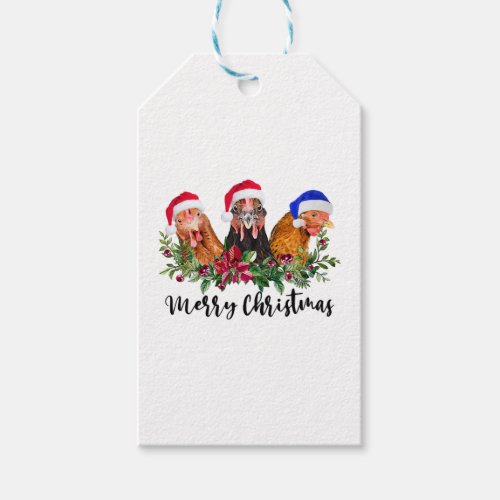 Merry Christmas Chicken Gift Tags