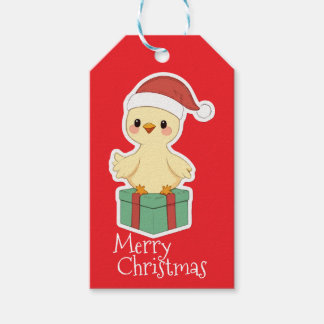 Merry Christmas Chicken Gift Tags